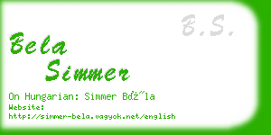 bela simmer business card